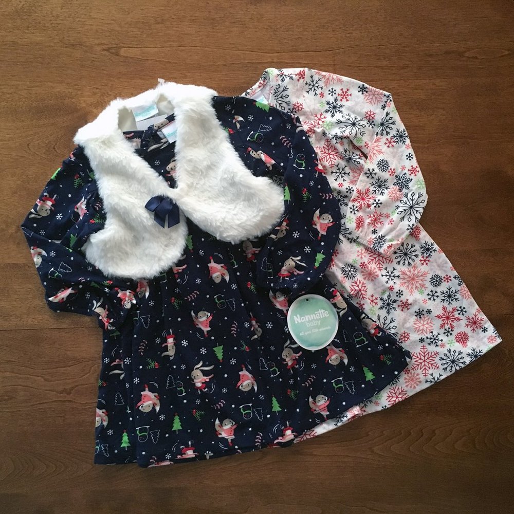 Nannette winter dresses and vest set 24m NWT